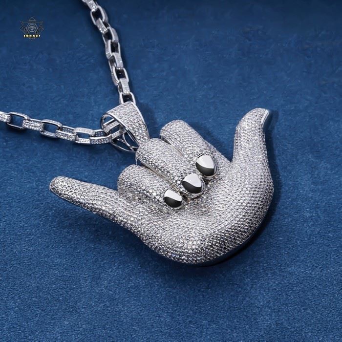 iced out moissanite pendant